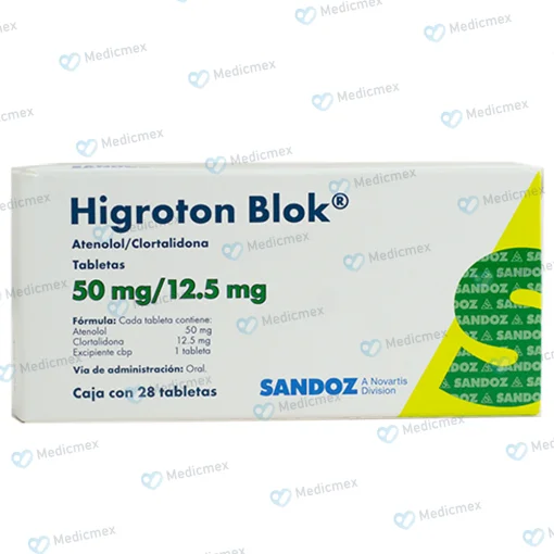 HIGROTON BLOK ATENOLOL CLORTALIDONA 50MG/12.5MG 28TABS
