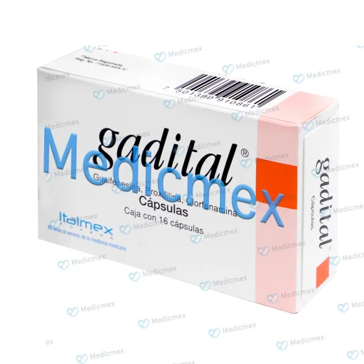 Gadital Guaifenesin Proxyphylline Chlorpheniramine 16 Caps