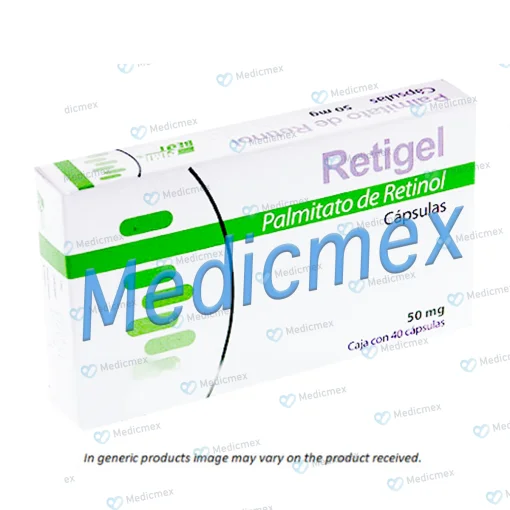 Vitamin A Palmitato Retinol Generic  50000UI 40 Caps